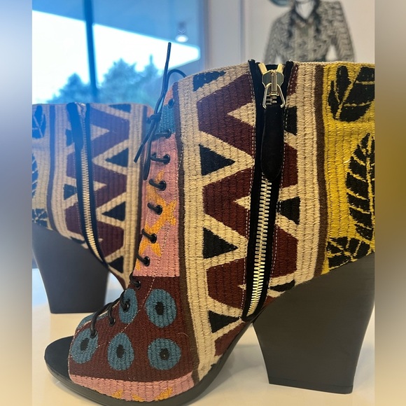 🩷Burberry - Porsum lace up peep toe booties - 41 (10) - Picture 5 of 15